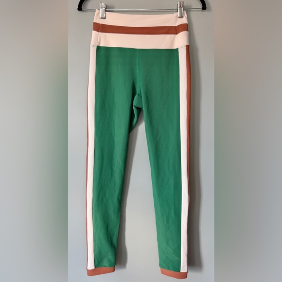 Beach Riot Melinda Striped Legging in Psychedelic Suede Green White Medium NWT - Picture 2 of 8